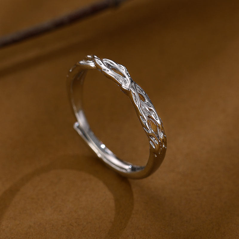 Damen feiner Verlobungsring mit elegantem Blattdesign Shop Nory