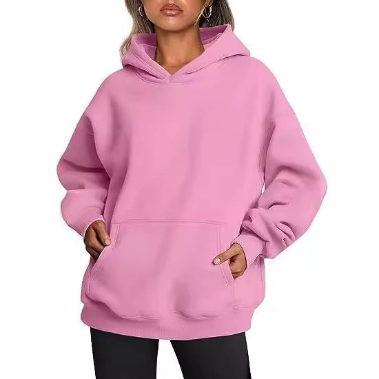 Damen nan Oversize Kapuzenpullover aus weicher Baumwollmischung mit Kängurutasche Shop Nory