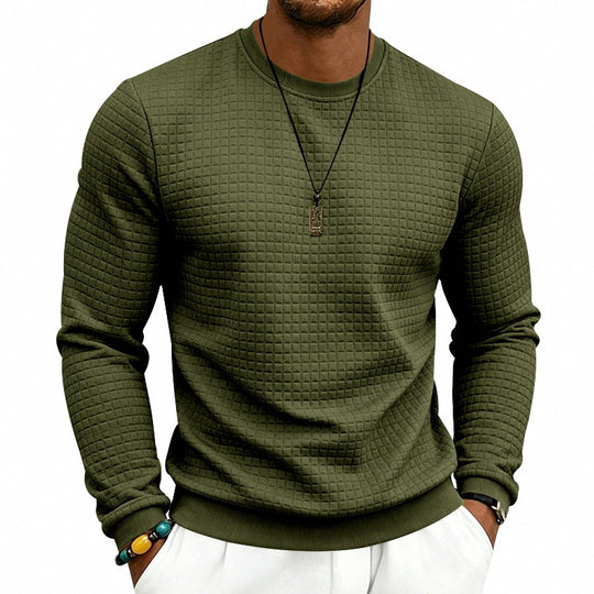 Herren Strukturiertes Rundhals-Sweatshirt mit Waffelstruktur und Rippbündchen Shop Nory