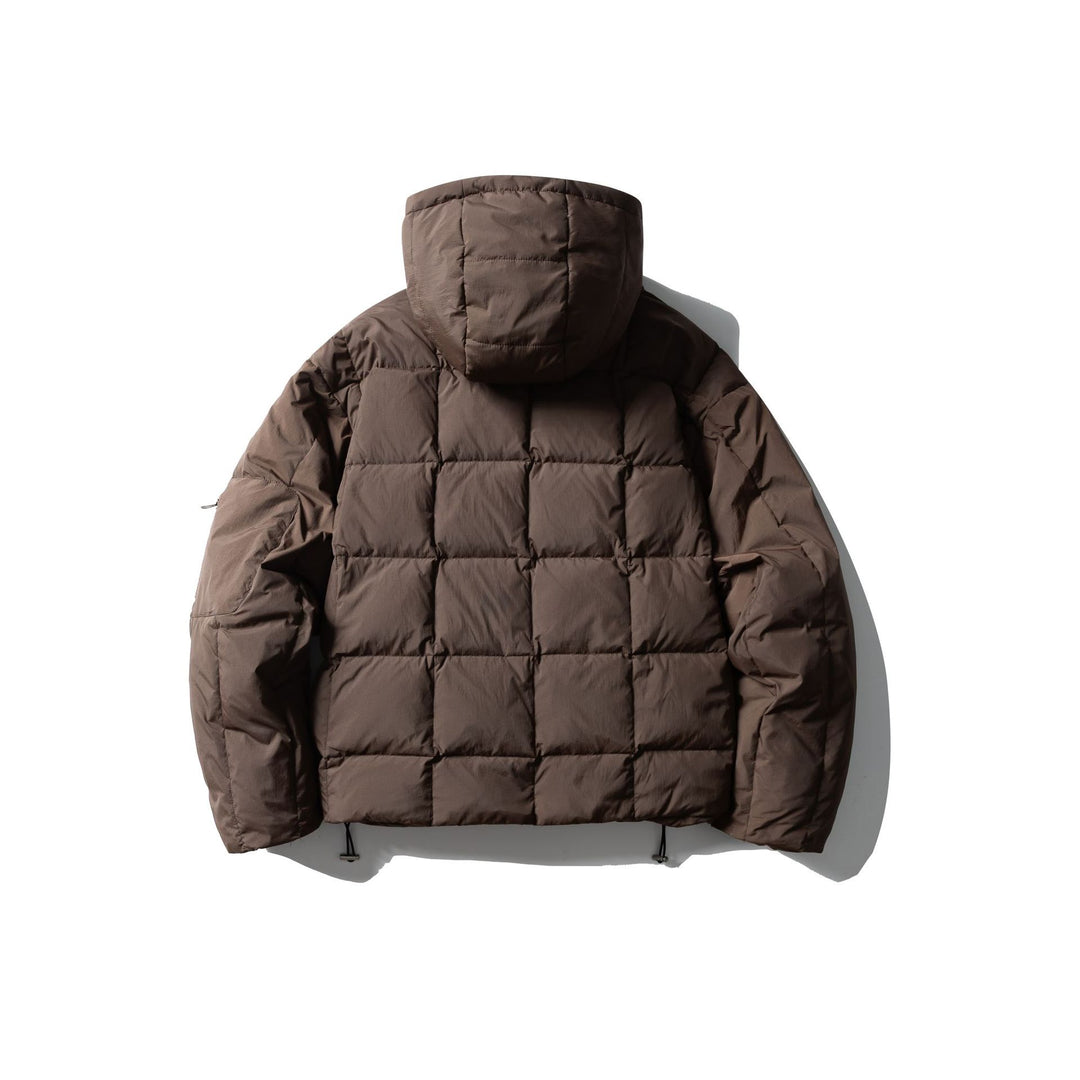Herren Wattierter Kapuzenanorak mit Karosteppung, hohem Kragen und Utility-Ärmeltasche Shop Nory