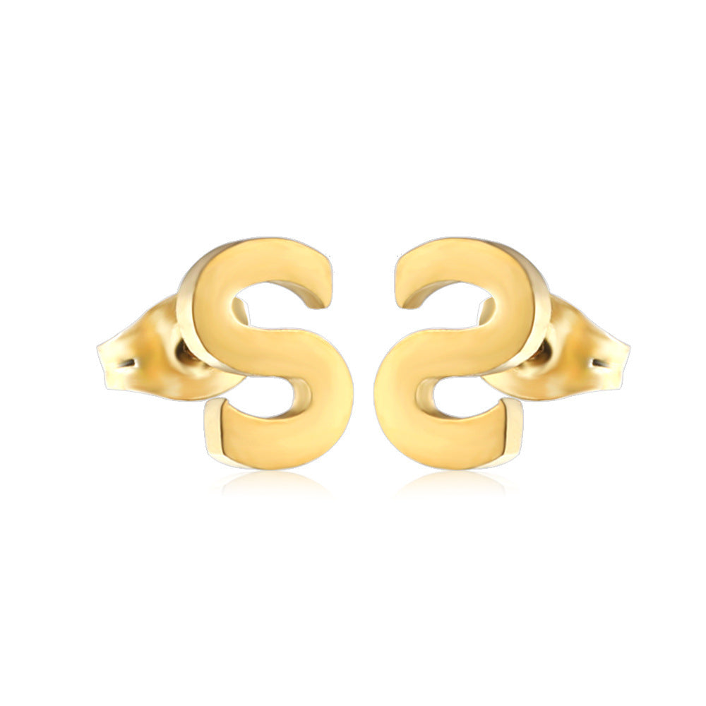 Damen elegante Buchstaben-Ohrstecker Shop Nory