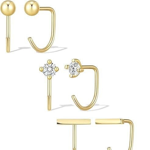Damen Ohrstecker-Set mit Herz-, Schleifen- und Kristallanhängern Shop Nory