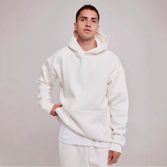 Herren nan schwerer Fleece-Boxy-Hoodie mit tiefem Schulterfall verstärkter Kapuze und Kängurutasche Shop Nory
