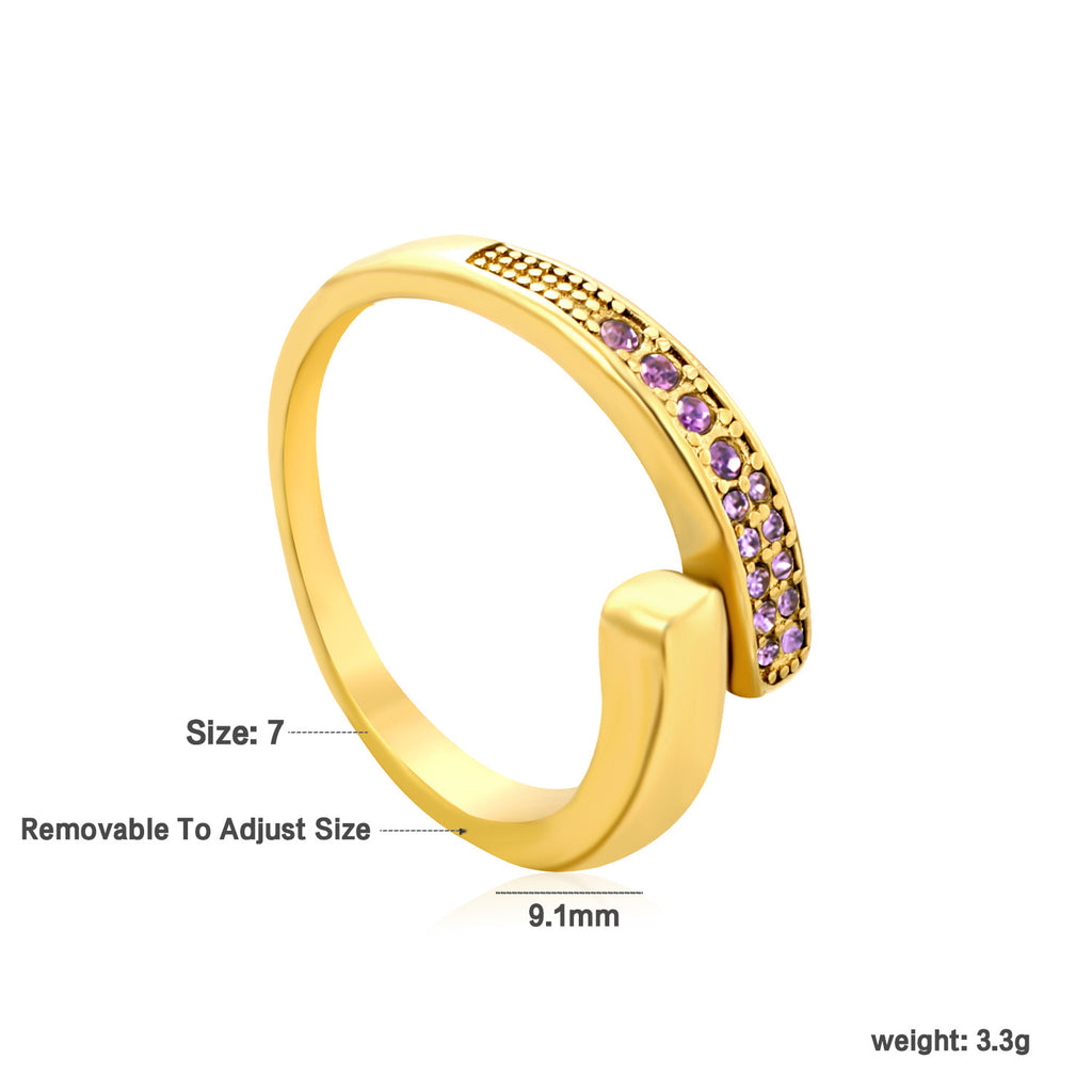 Damen Verstellbarer Ring mit glitzernden Zirkonia und modernen Grüntönen Shop Nory