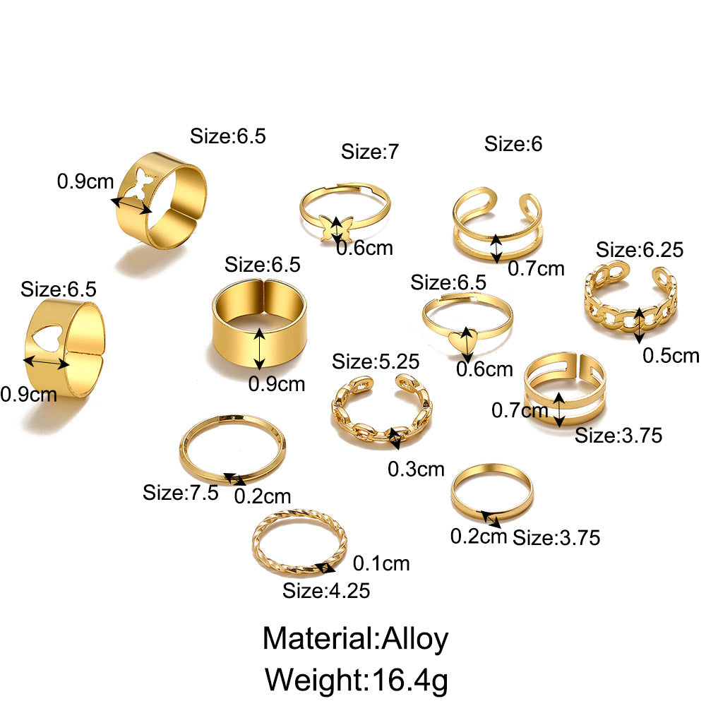 Damen Ring-Set mit abwechslungsreichen Designs und kreativen Details Shop Nory