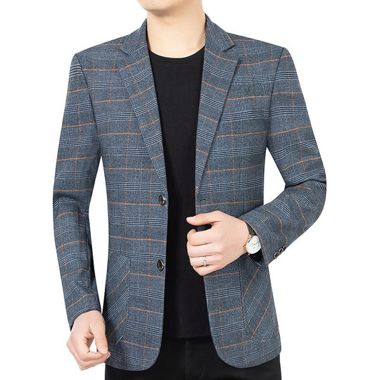 Herren Schmalgeschnittenes kariertes Glencheck-Sakko mit dezentem Overcheck-Optik Shop Nory