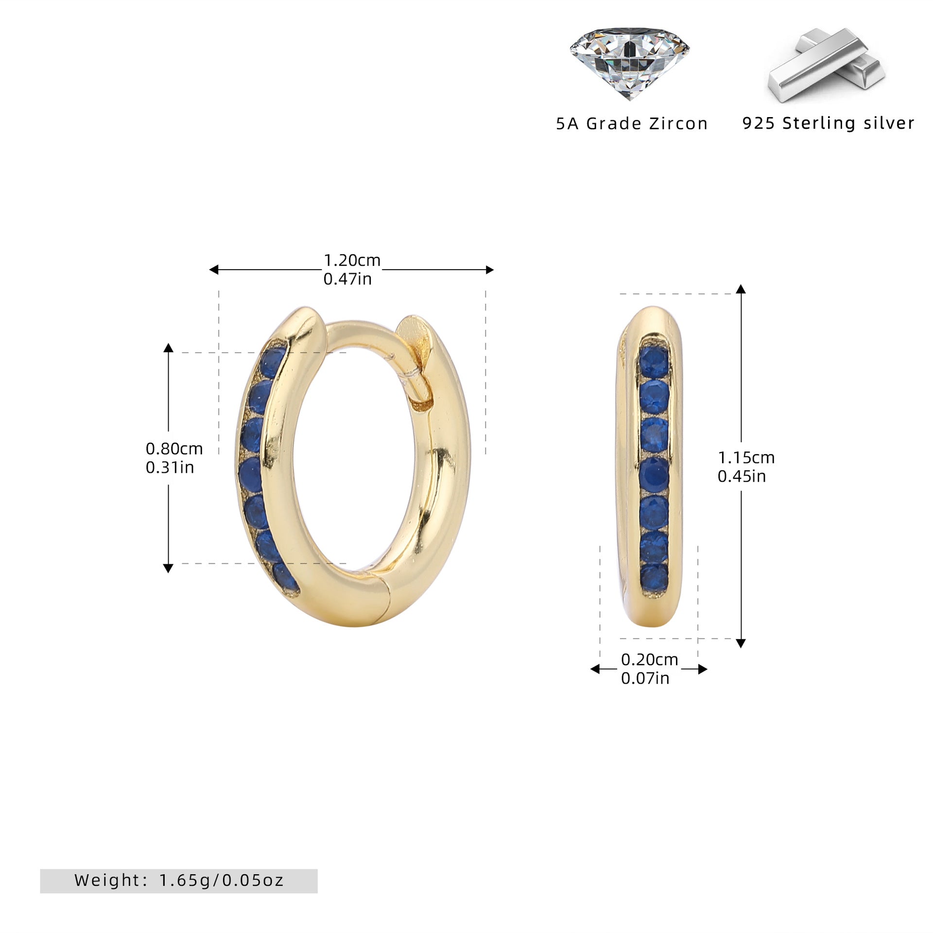 Damen Creolenohrringe mit funkelndem Zirkonbesatz aus hochwertigem 925 Sterling Silber Shop Nory