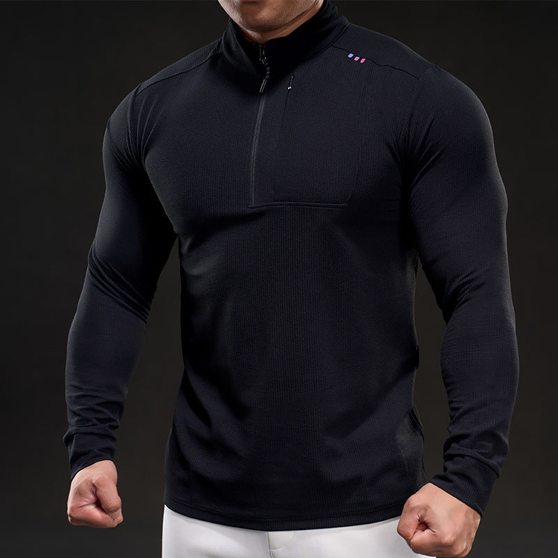 Herren Slim-Fit Thermo-Longsleeve mit Stehkragen und Brustreißverschluss Shop Nory