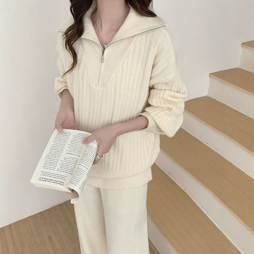 Damen Modischer Pullover mit Reißverschluss Shop Nory