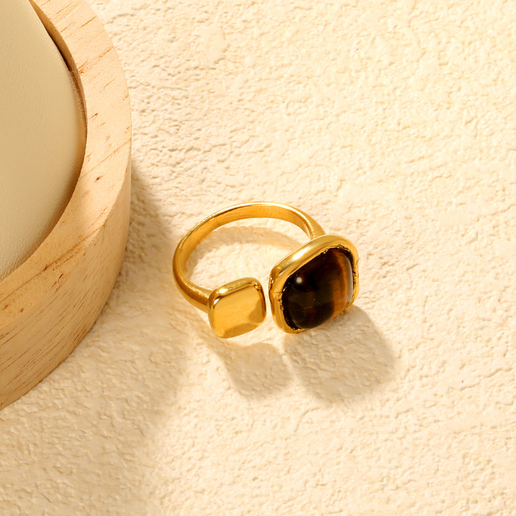 Damen Ring mit verstellbarem Design und edelem Tigerauge Shop Nory