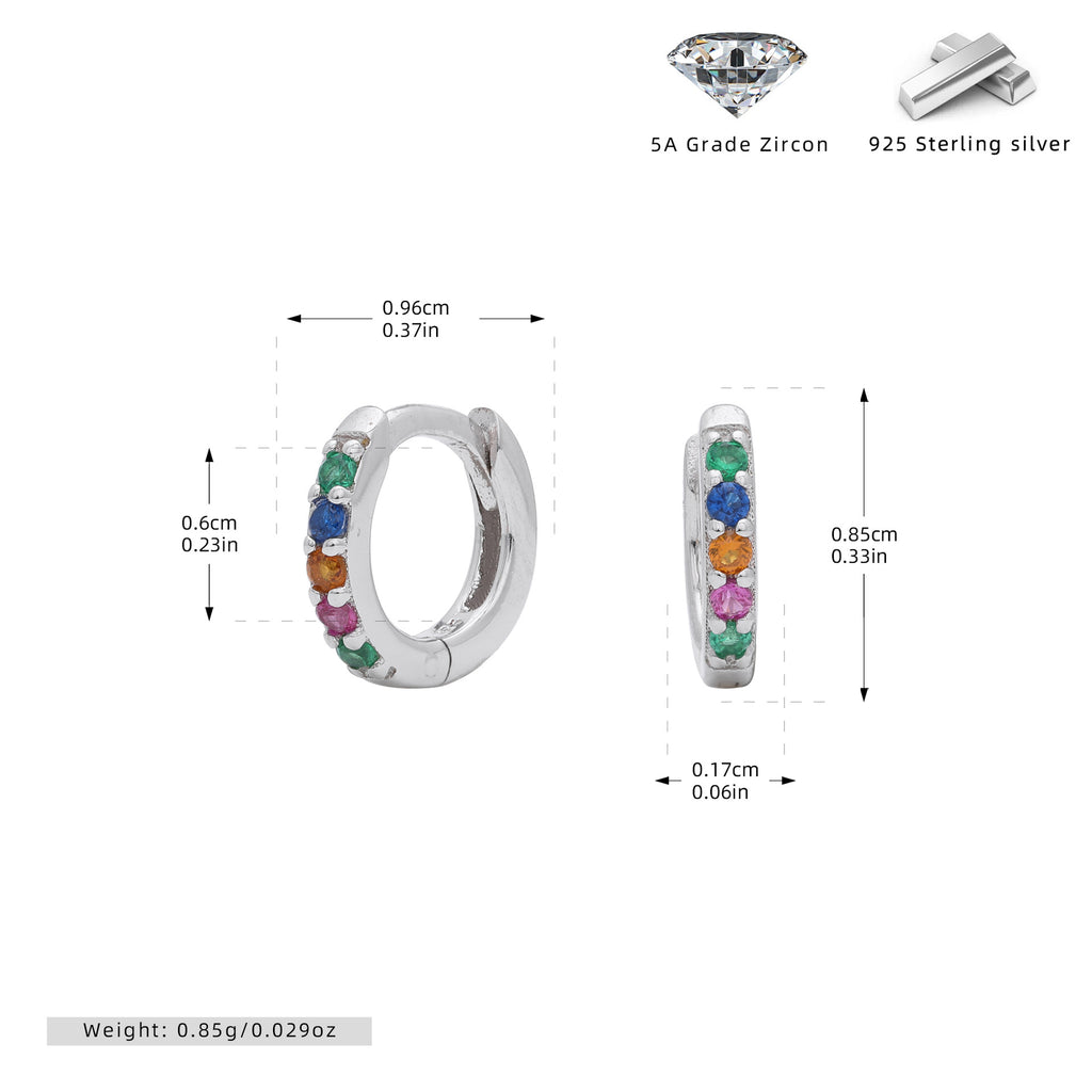 Damen Creolen mit buntem Zirkonbesatz aus hochwertigem 925 Sterling Silber Shop Nory