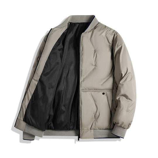Herren Minimalistische Thermo-Bomberjacke mit glattem Innenfutter und verdeckter Reißverschlussblende Shop Nory