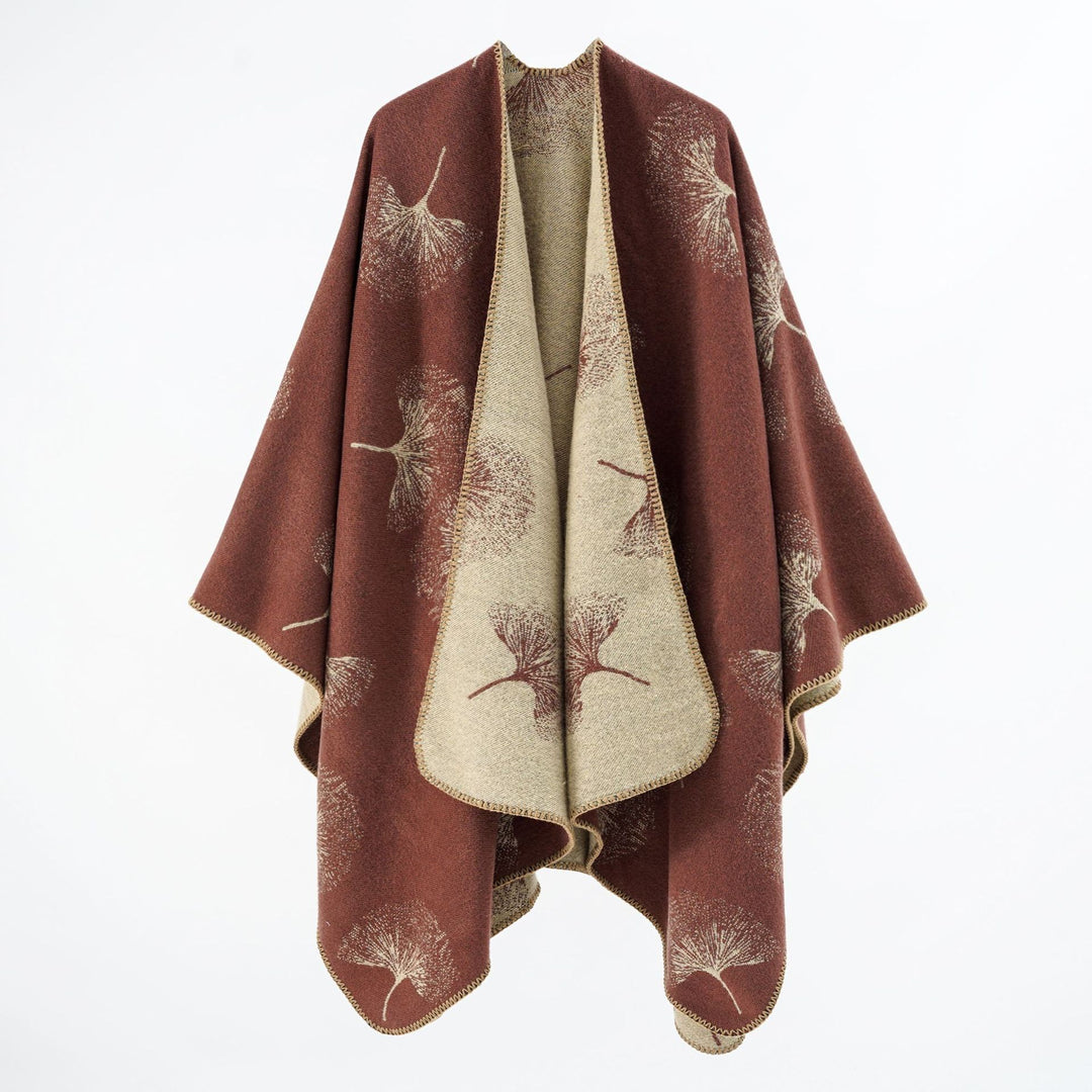 Damen Reversibler Feinstrick-Cape mit eingewebtem Pusteblumen-Jacquard Shop Nory