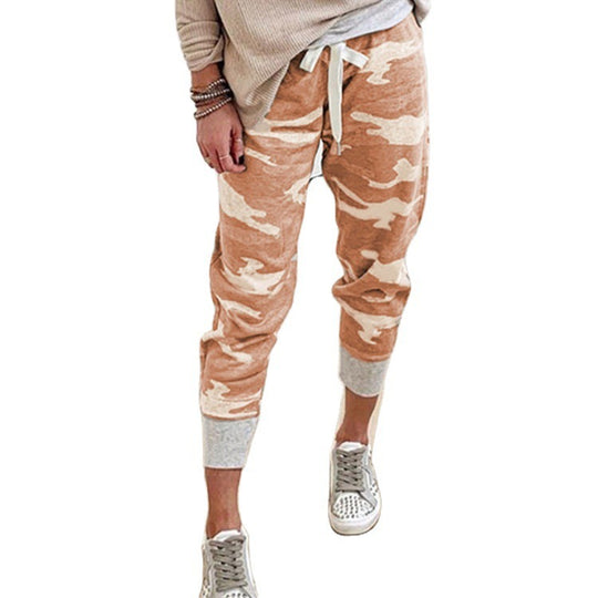 Damen Kordelzug-Jogpant im Camouflage-Look mit schmalem Fußbündchen Shop Nory