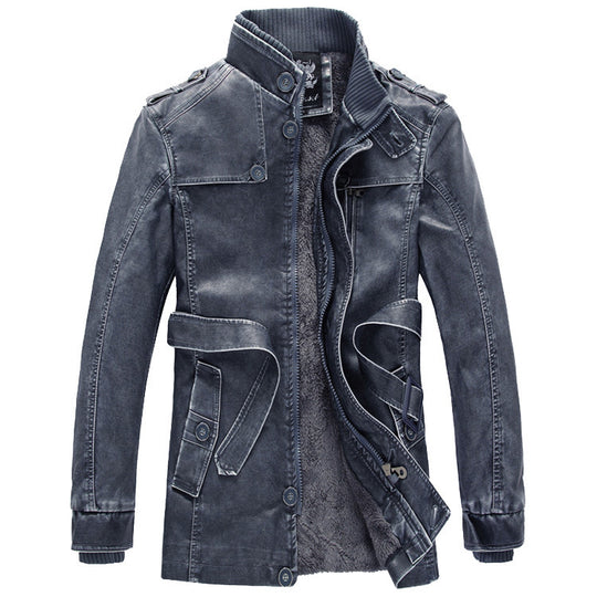Herren Gefütterte Utility-Jeansjacke mit hohem Stehkragen Shop Nory