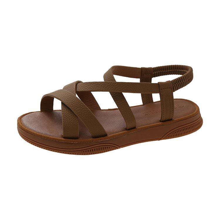 Damen Bequeme Sandalen mit elastischem Fersenriemen