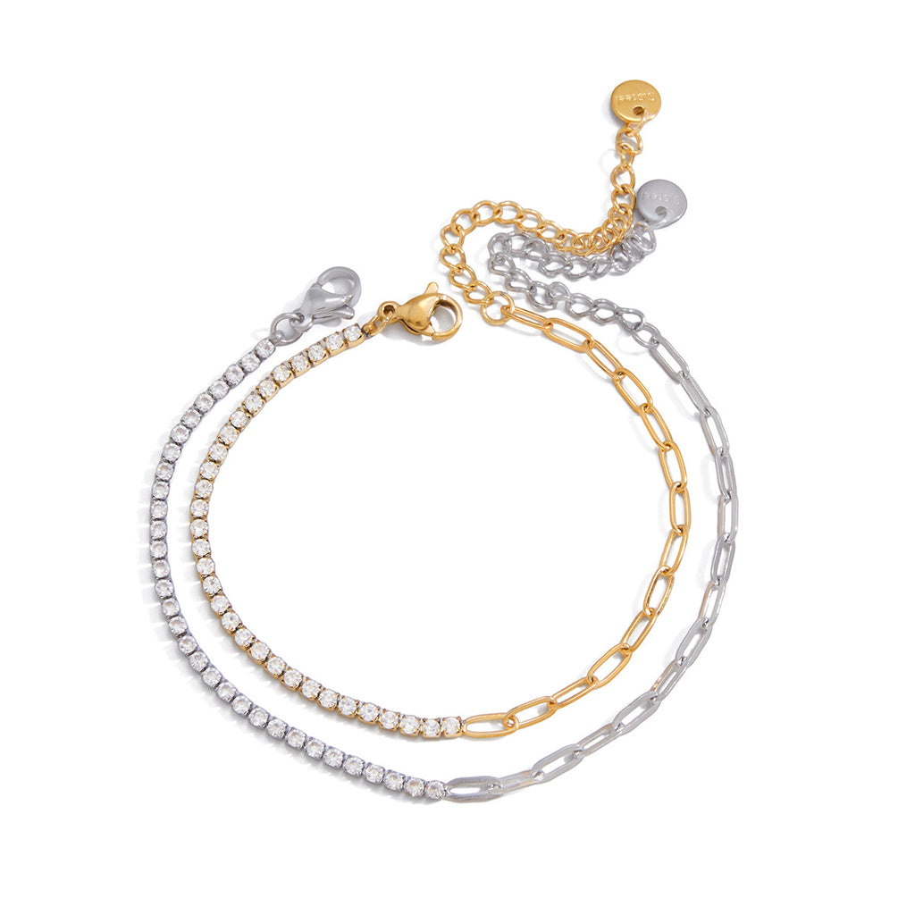 Damen Armband mit funkelndem Zirkonia und hypoallergenem Edelstahl Shop Nory