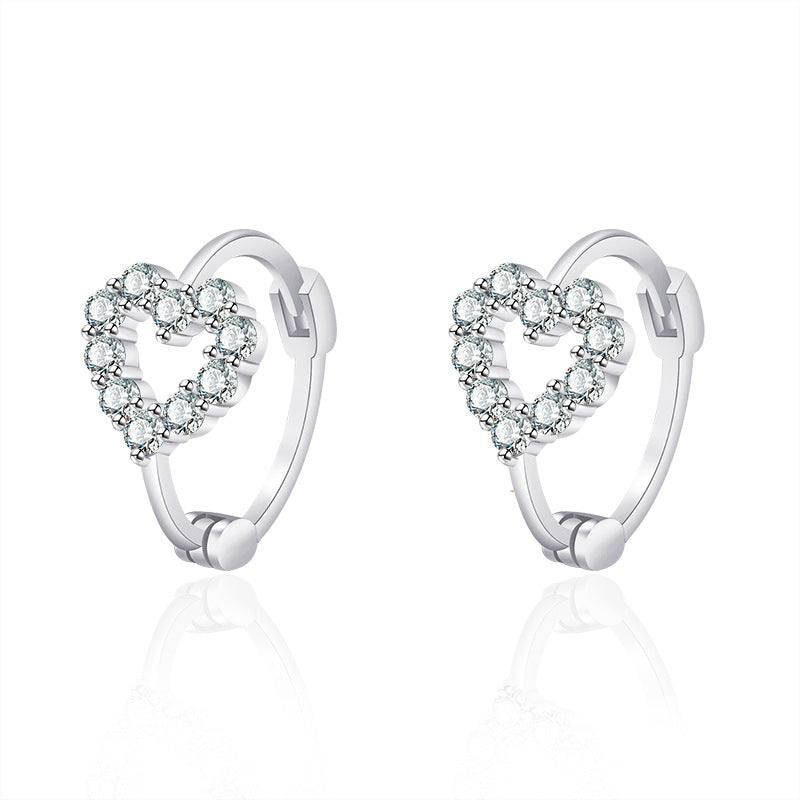 Damen Ohrringe mit herzförmigem Design und funkelnden Zirkonia Shop Nory