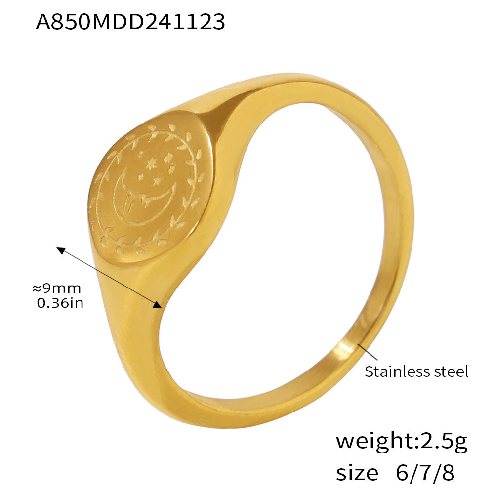 Damen massiver Ring mit elegantem, graviertem Design Shop Nory