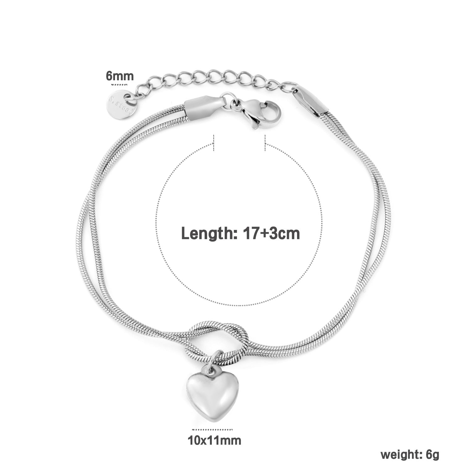 Damen Armband mit gravierten Anhängern und verstellbarem Verschluss Shop Nory