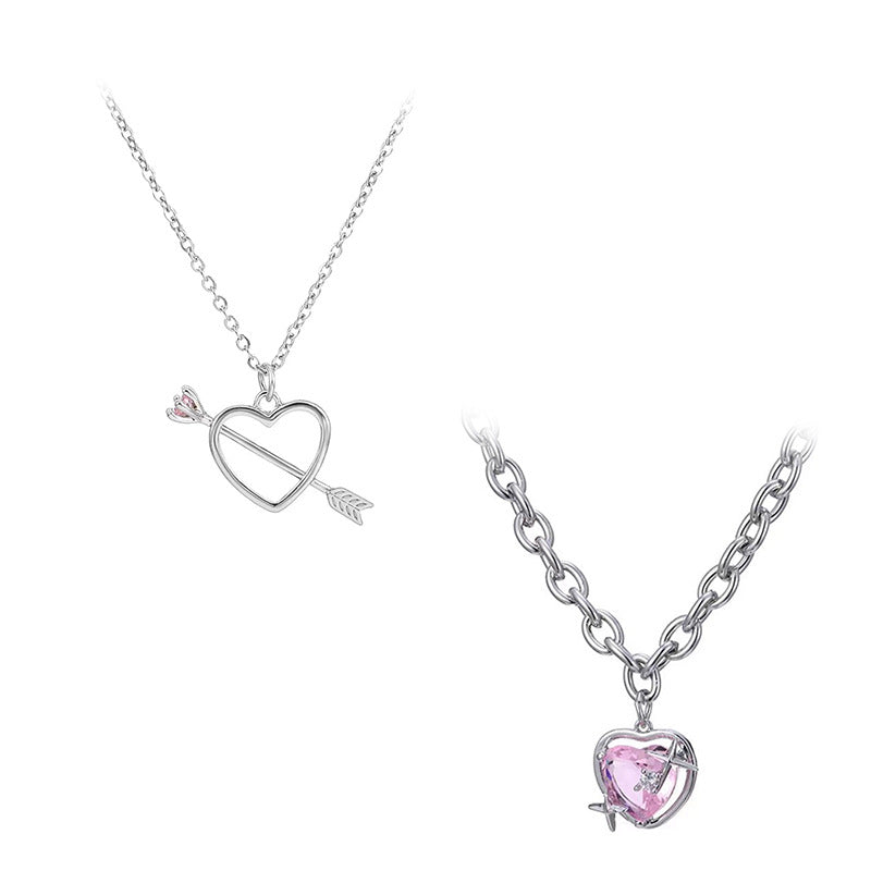 Damen Halskette mit herzförmigem Anhänger und luxuriösem Design Shop Nory