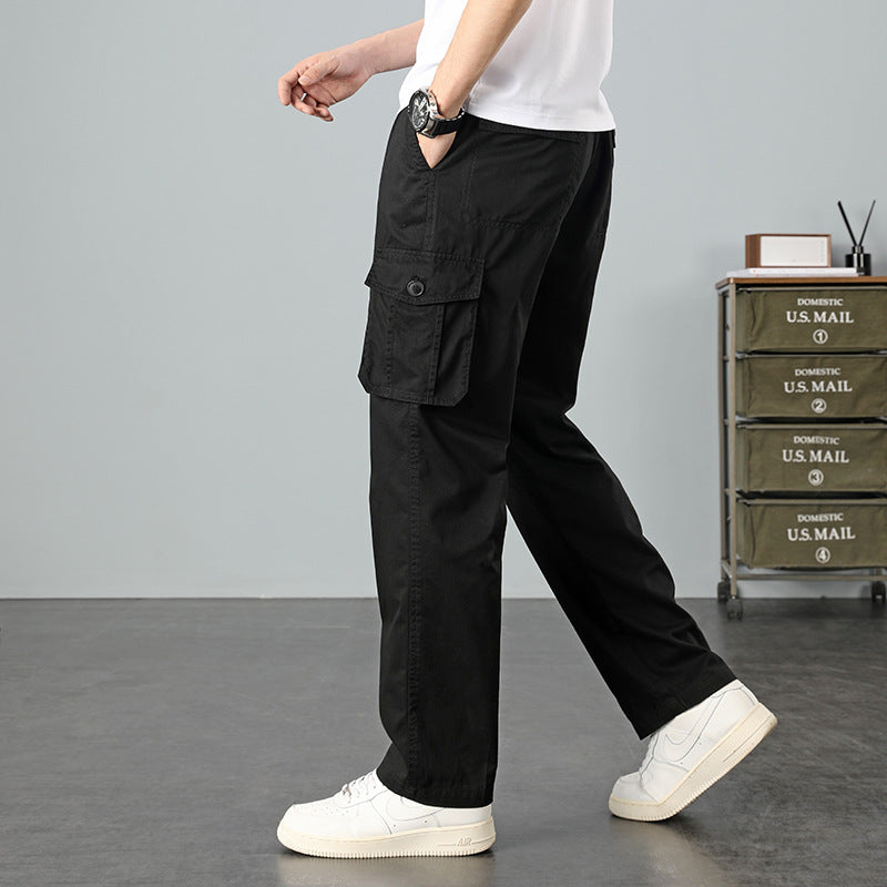 Herren Lässige Canvas-Cargohose mit großen Klappentaschen, Relaxed Fit & verstärkten Nähten Shop Nory