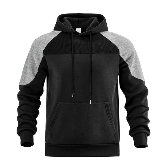 Herren nan sportiver Kapuzenpullover mit strukturierten Kontrast-Einsätzen und Kängurutasche Shop Nory