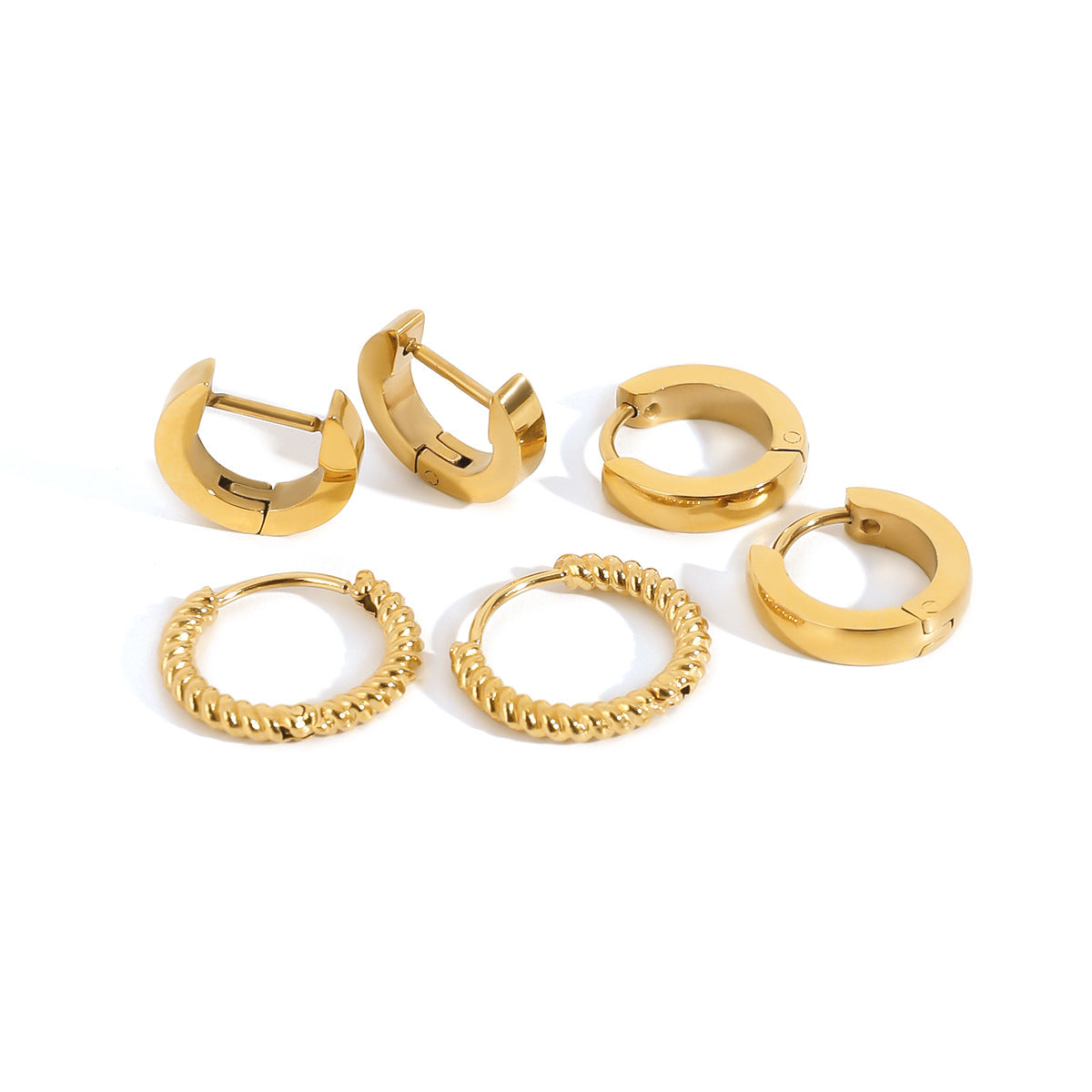 Damen Creolen Ohrstecker Set aus hypoallergenem Edelstahl Shop Nory