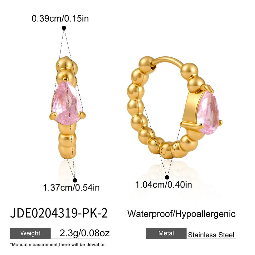 Damen Ohrhänger mit funkelndem Tropfenstein und elegantem Edelstahldesign Shop Nory