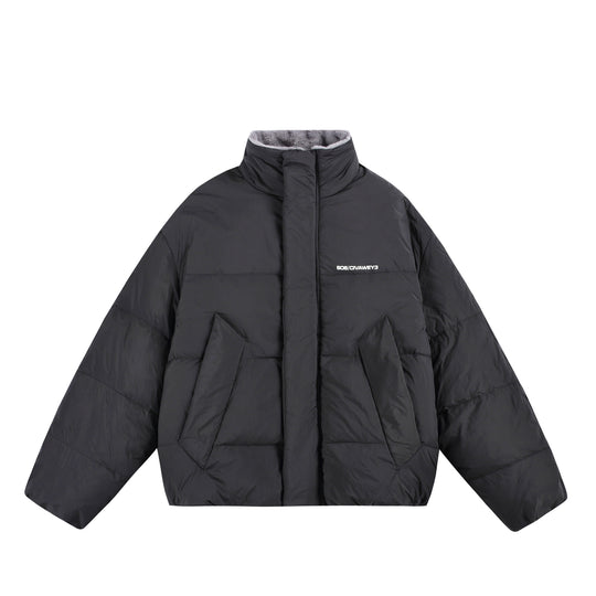 Damen Oversize Steppjacke mit hohem Plüschkragen und Windschutzleiste Shop Nory