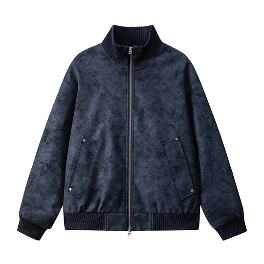 Damen Elegante Kunstlederjacke mit Stehkragen Shop Nory