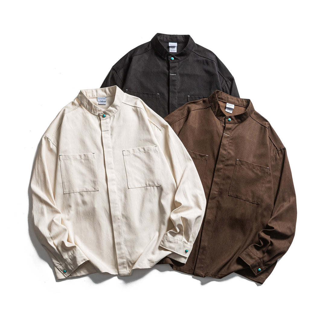 Herren Workwear-Overshirt mit Stehkragen und verdeckter Knopfleiste Shop Nory