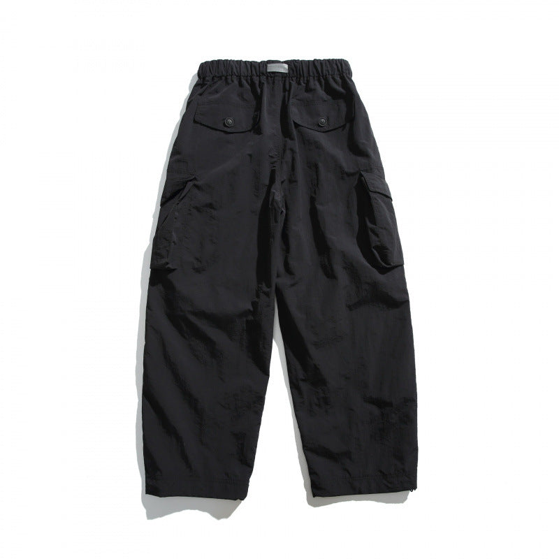 Herren Utility-Cargo-Hose mit weitem Bein, elastischem Bund und Mehrfachtaschen Shop Nory