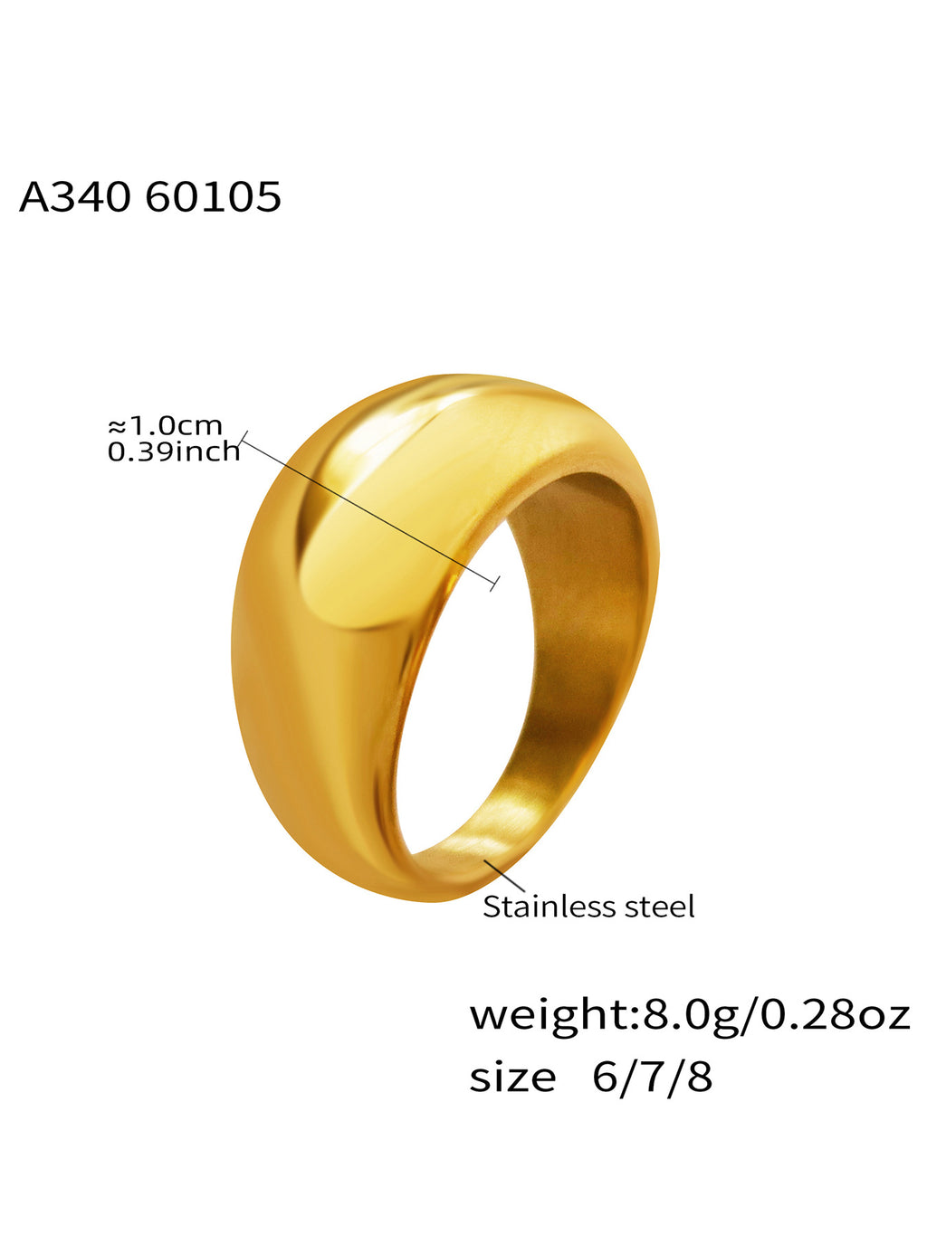 Damen Schlichter Edelstahlring mit modernem Design Shop Nory