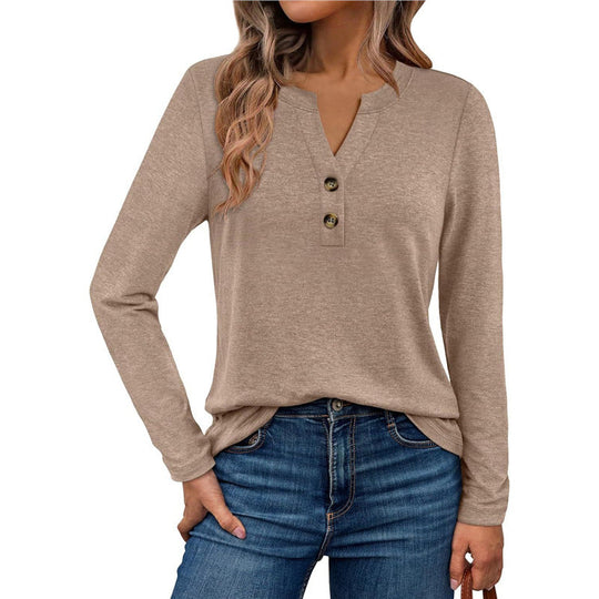 Damen Langarmshirt mit Knopfdetails