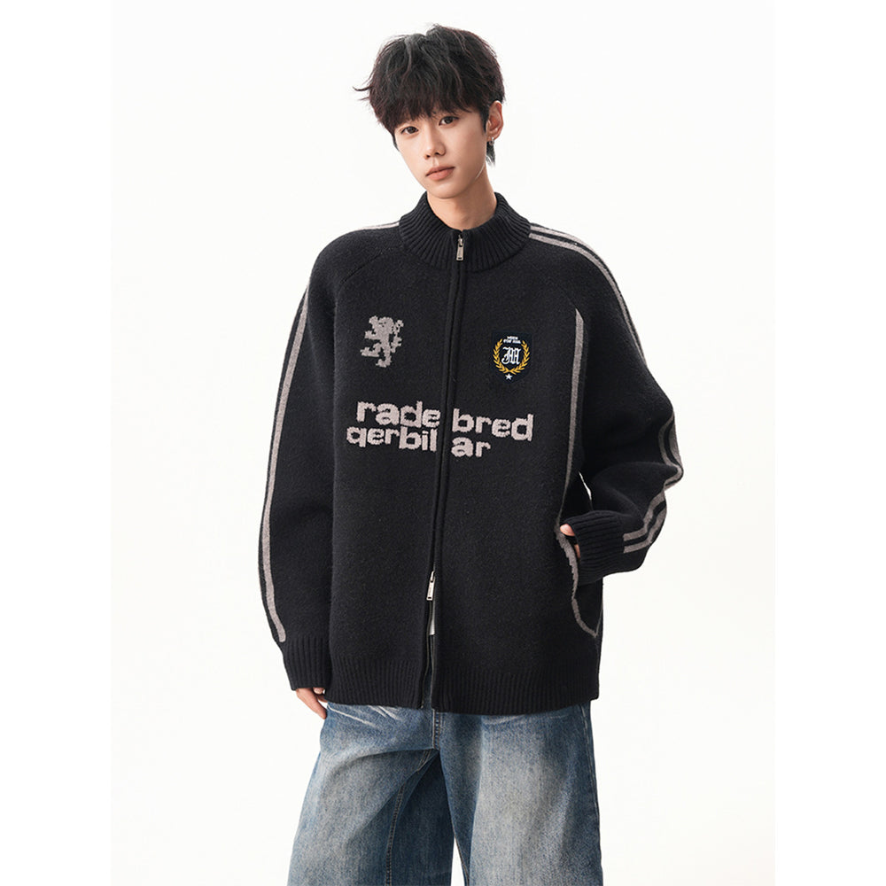 Herren Modische Strickjacke mit hochschließendem Kragen Shop Nory