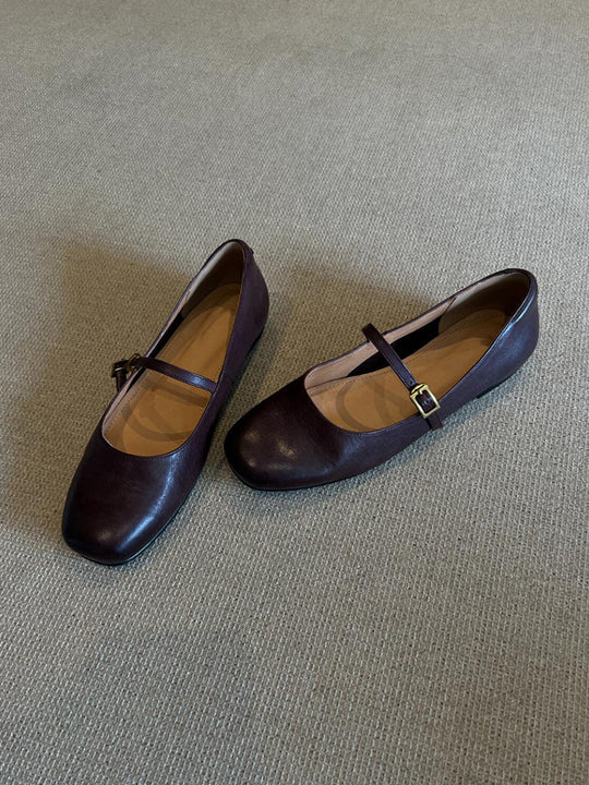 Damen elegante Mary Jane Ballerinas mit praktischer Schnallenverzierung