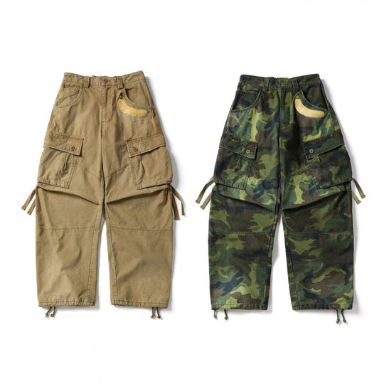 Unisex Locker geschnittene Cargo-Hose mit Bananen-Applikation, großen aufgesetzten Taschen und verstellbarem Saum Shop Nory
