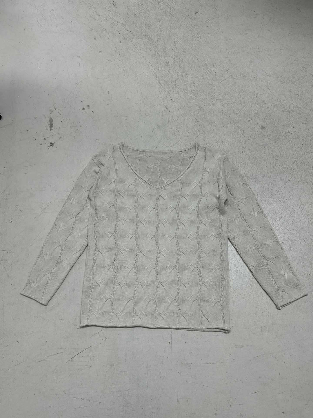 Damen nan lässiger Oversize-Strickpullover mit Zopfmuster und weitem V-Ausschnitt Shop Nory