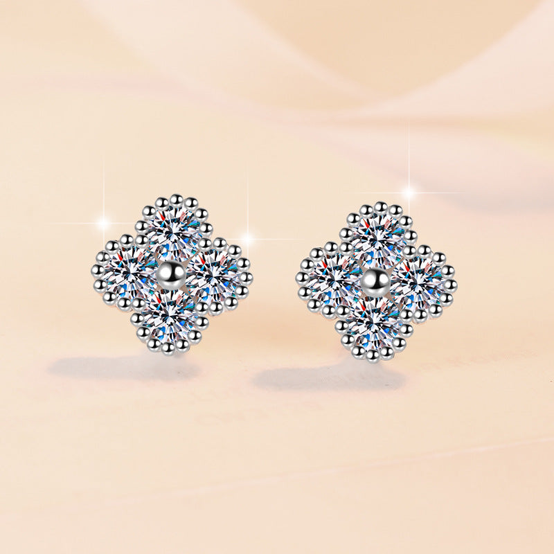 Damen Ohrringe im floralen Design mit funkelnden Kristallen Shop Nory