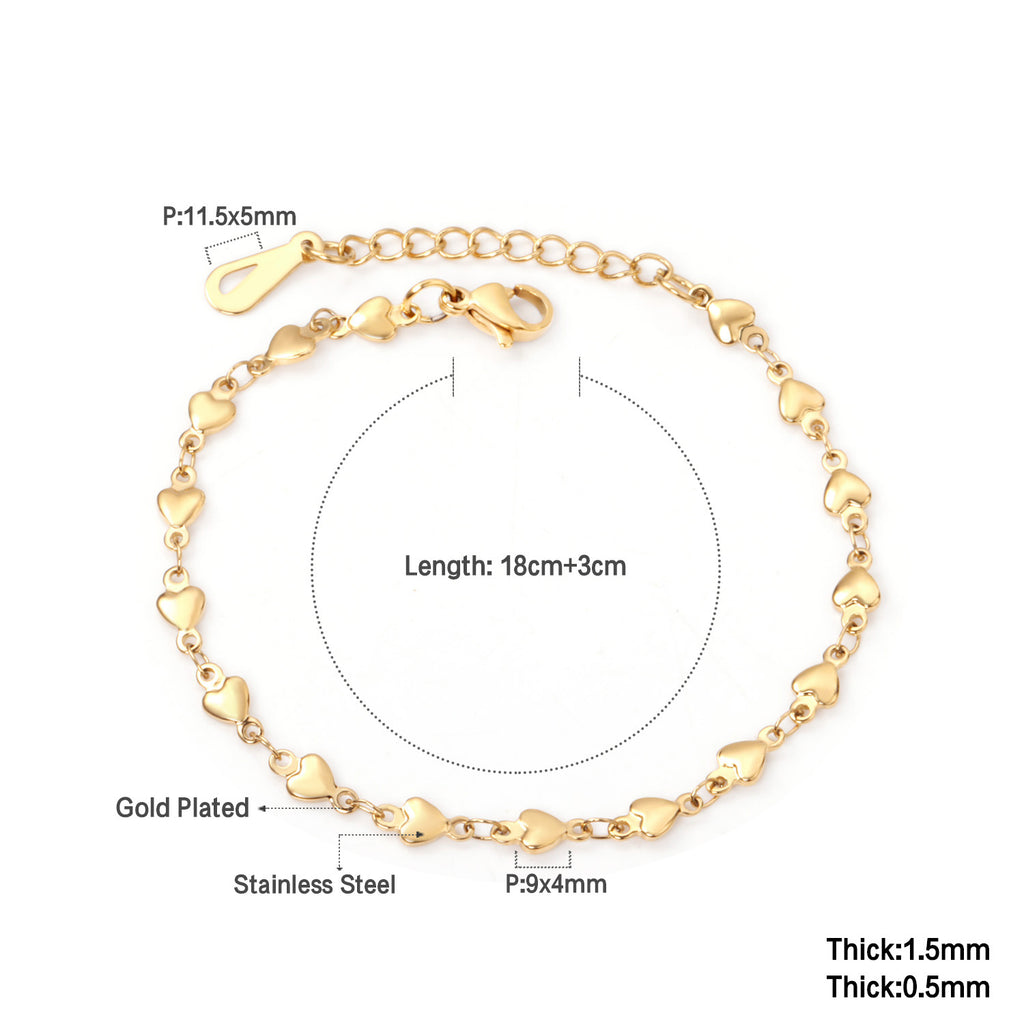 Damen Herzförmiges Edelstahl Armband Shop Nory