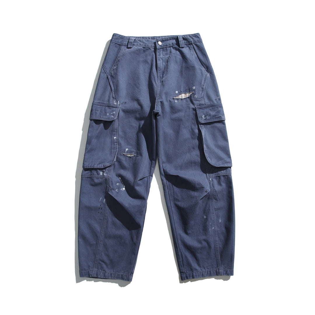 Herren Cargo-Hose im Used-Look mit Distressed-Details und aufgesetzten Klappentaschen Shop Nory