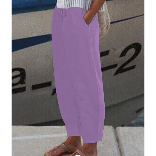 Damen Ankle Harem Hose mit Kordelzug, Seitentaschen und elastischem Knöchelbund Shop Nory