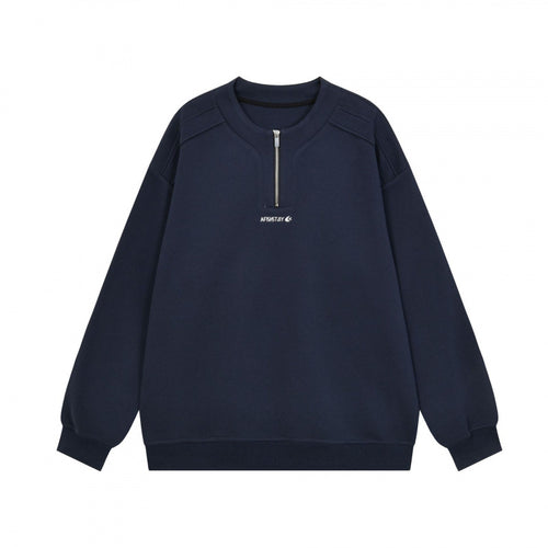 Unisex Oversize-Sweatshirt mit halbem Reißverschluss und geripptem Saum Shop Nory
