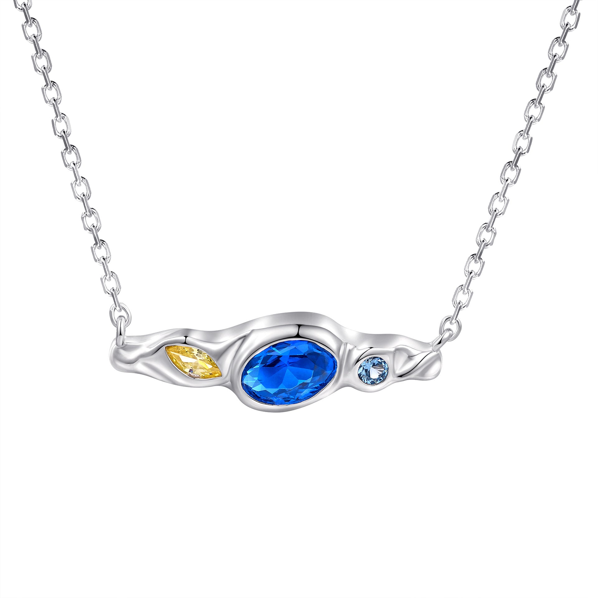 Damen Halskette mit kunstvollem Design und farbenfrohen Kristallakzenten Shop Nory