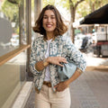 Damen Bomberjacke mit Blumenmuster