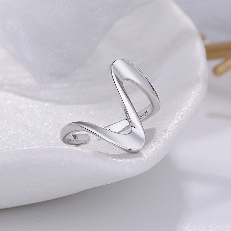 Damen Offener Ring mit kunstvollem Blattdesign Shop Nory