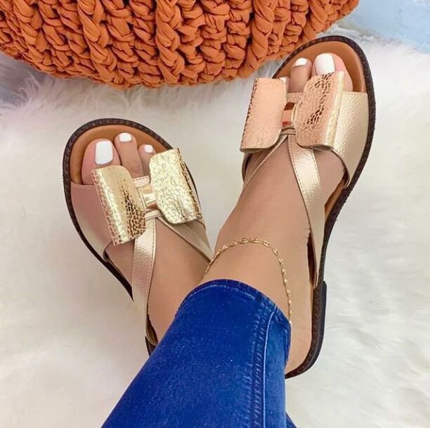 Damen Riemensandalen mit dekorativem Schleifendetail und flexiblem Fußbett