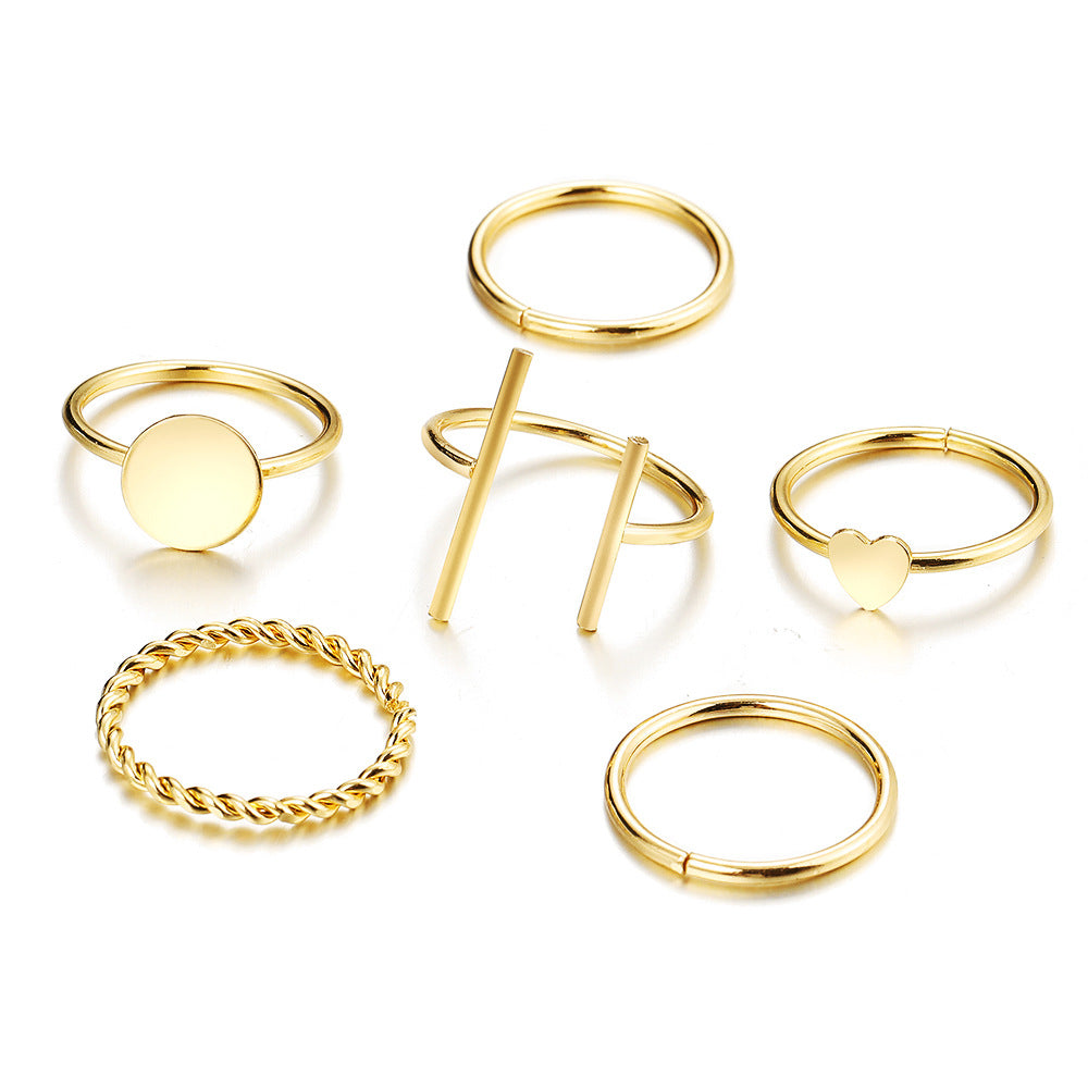 Damen Ring-Set mit einzigartigen geometrischen Formen Shop Nory