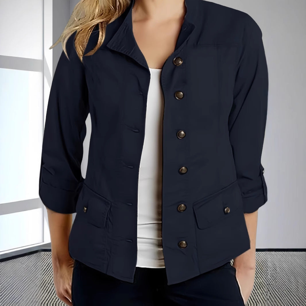 Damen Leichte Sommerjacke mit praktischen Taschen Shopnory